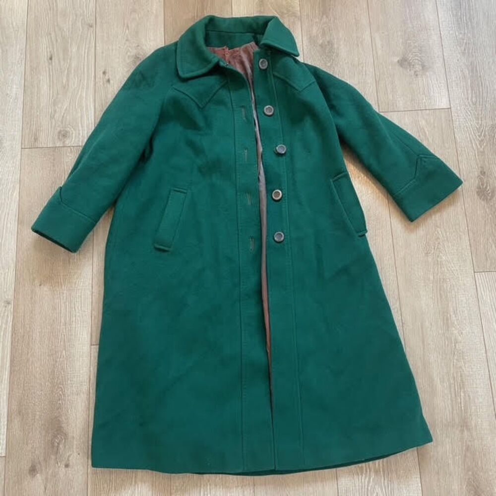 Vintage Green Wool Coat